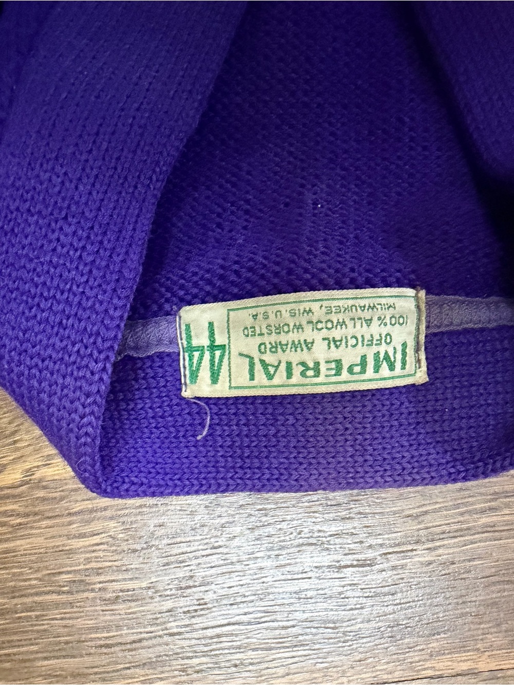 Vintage Purple Letterman Cardigan Sweater - Picture 8 of 8